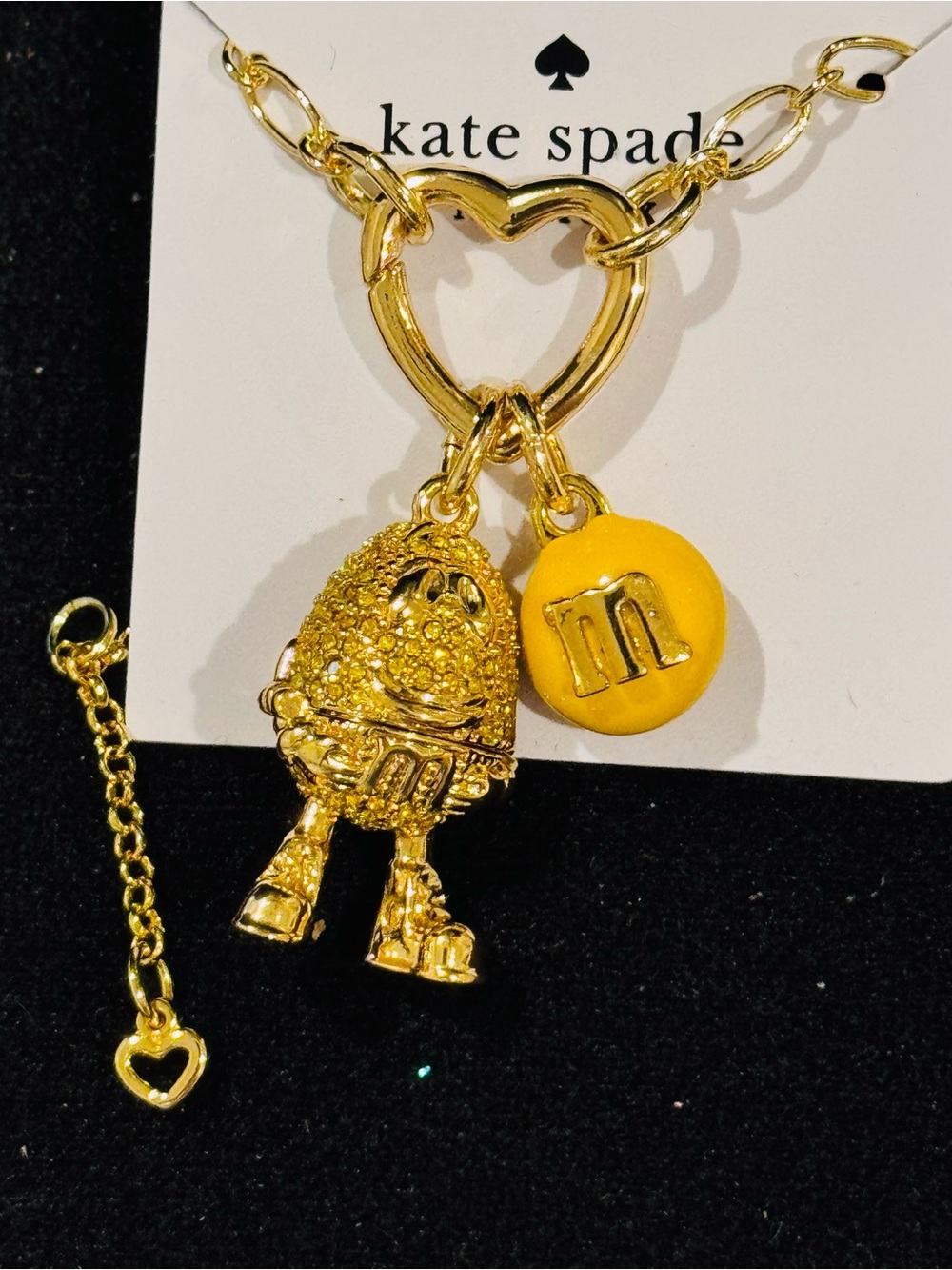 NWT Kate Spade x M&Mās Yellow Peanut Pendant Necklace